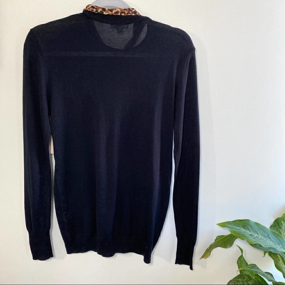 14th & Union Black sweater with cheetah bow tie - Picture 7 of 8